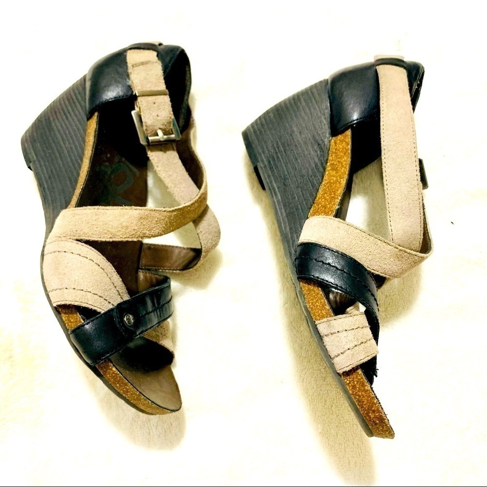 OTBT Grey wedged sandals women size 8.5